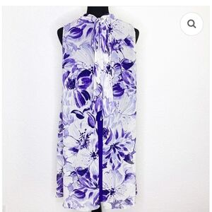Eliza J Purple and White Floral Midi Dress